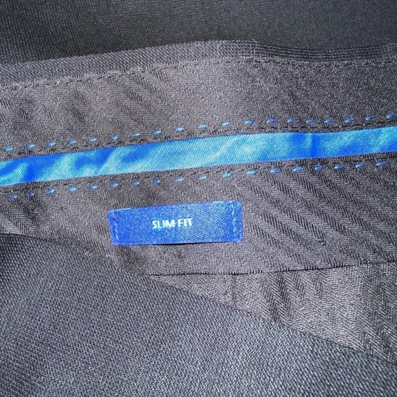 Egara Slim Fit 100% Wool Flat Front Dress Pants Men's W38xL31 Black - Picture 7 of 8